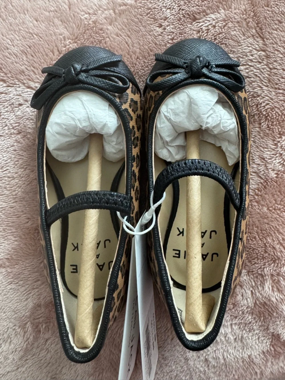 NWT Janie and Jack Leopard Print Mary Jane Baby/Toddler Girl Shoes, Size 5